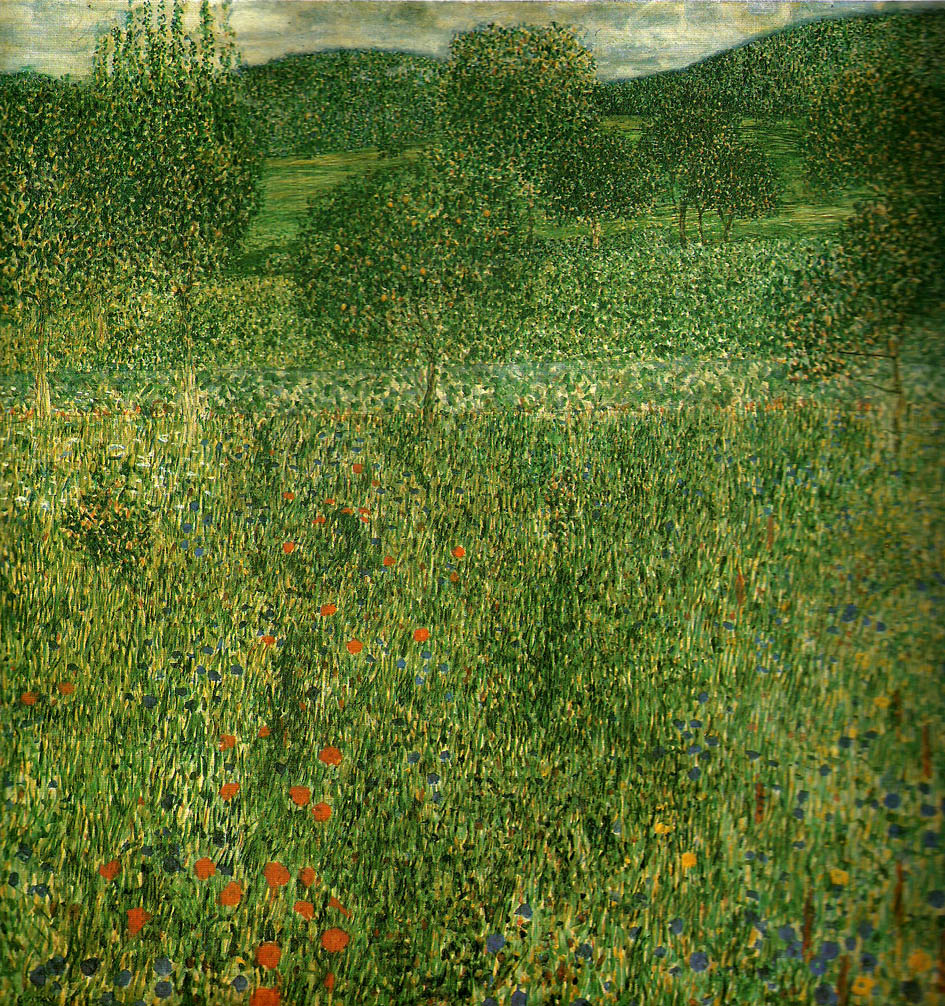 Gustav Klimt blommande falt